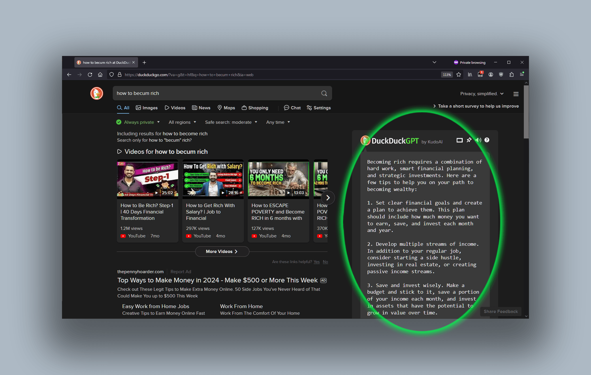 DuckDuckGPT Interface