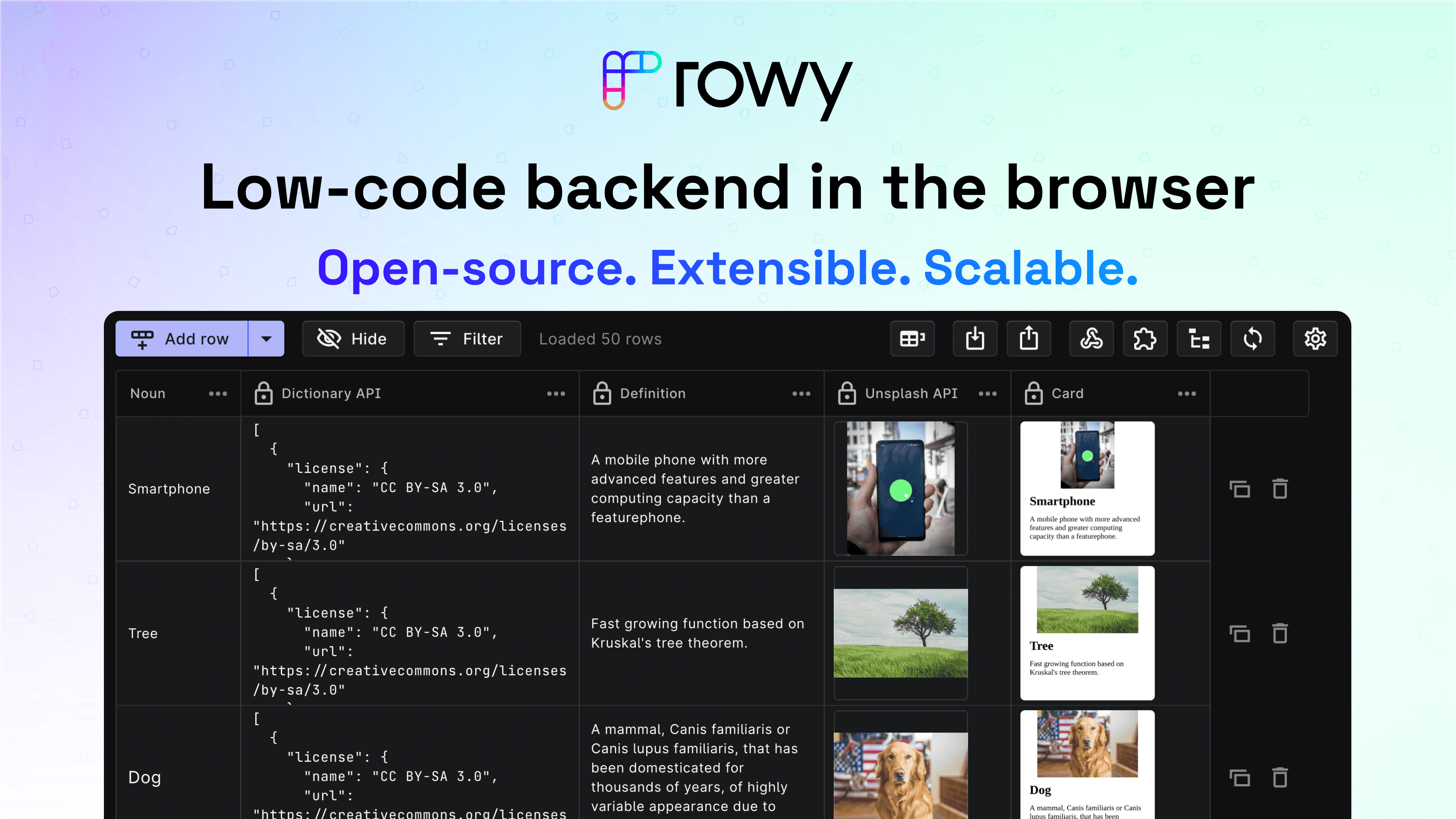 Rowy Interface