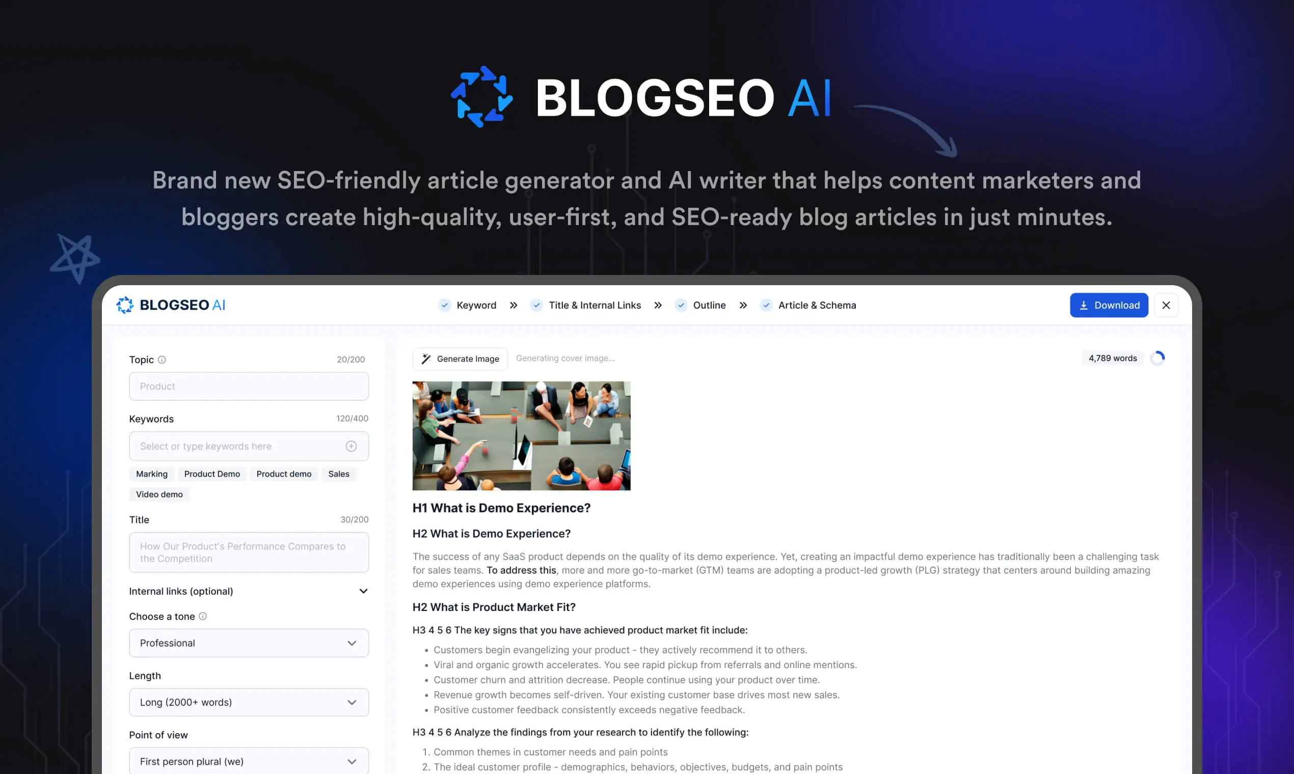 BlogSEO Interface